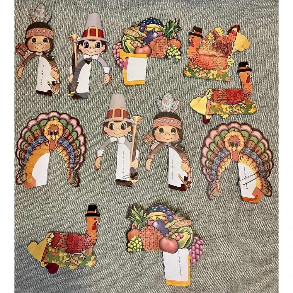 Vintage 1986 Beistle Thanksgiving Honeycomb Decorations & Suncatchers Lot USA